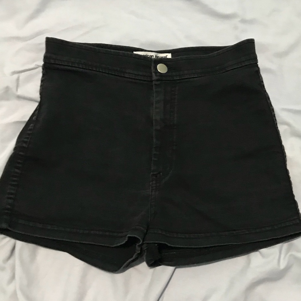 Black stretchy jean shorts
